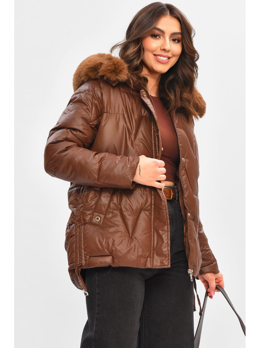Куртка жіноча демісезонна шоколадного кольору 865 206968C