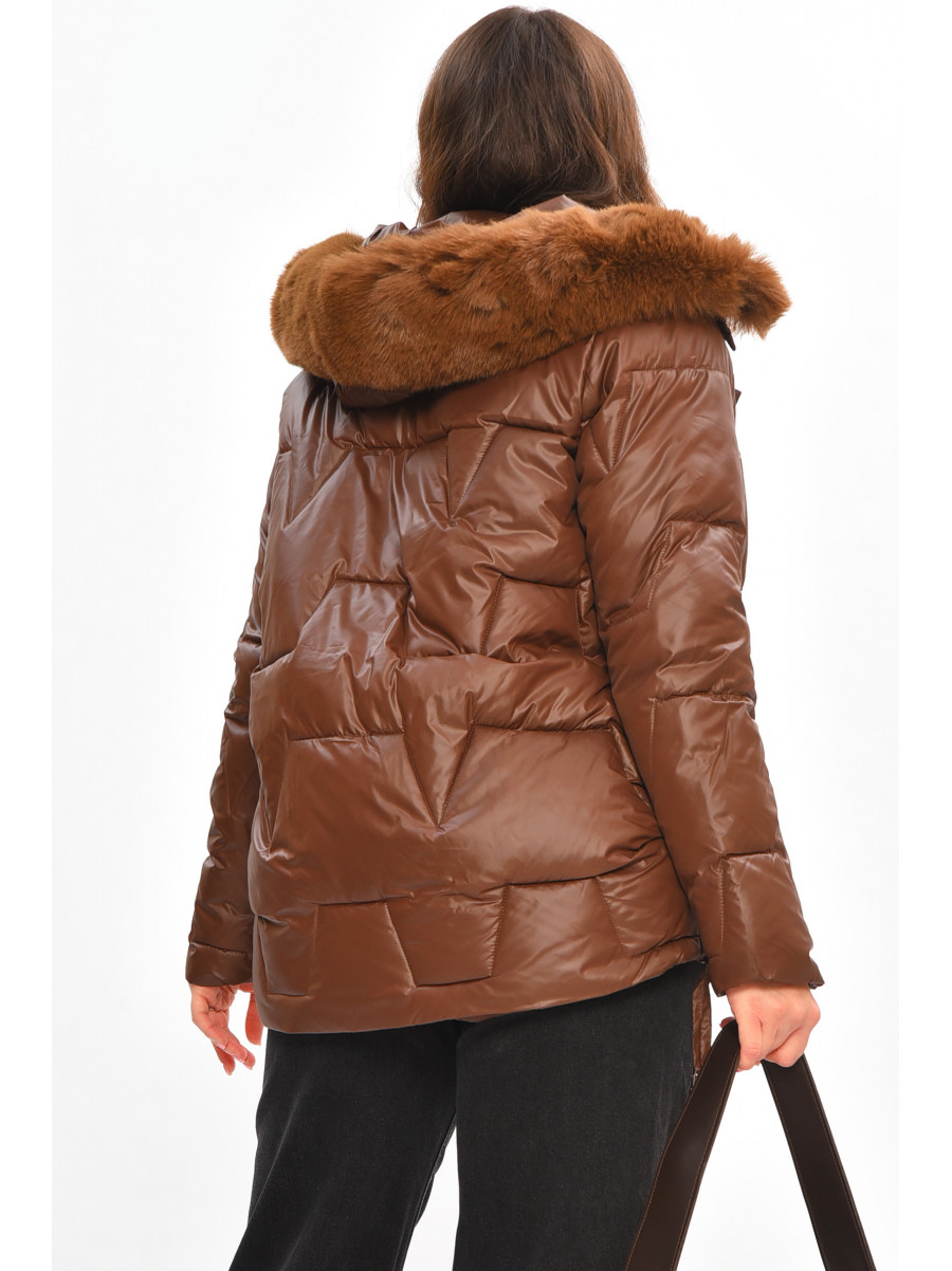 Куртка жіноча демісезонна шоколадного кольору 865 206968C