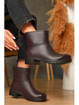 Чоботи гумові низькі жіночі бордового кольору БЖ-6 206981C Чоботи гумові низькі жіночі бордового кольору БЖ-6 206981C