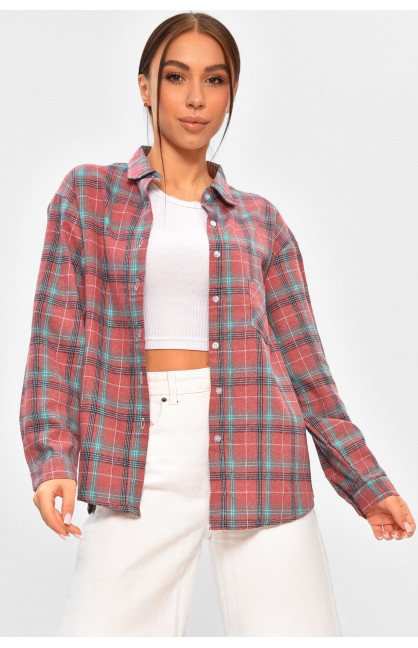 Рубашка женская тёмно-розового цвета с принтом 107 207003C Рубашка женская тёмно-розового цвета с принтом 107 207003C