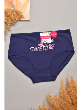 Трусы женские полубатальные темно-синего цвета 4233 207062C