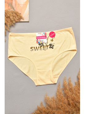 Трусы женские полубатальные бежевого цвета 4233 207064C