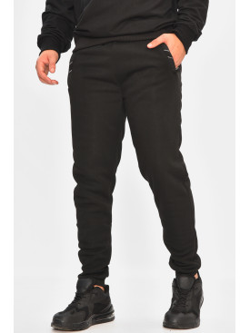 Спортивні штани чоловічі на флісі чорного кольору 41553 207126C