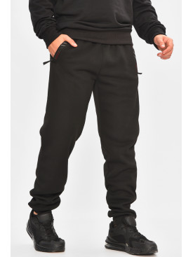 Спортивні штани чоловічі на флісі чорного кольору 41748 207133C