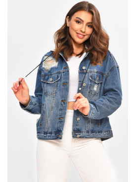 Куртка джинсовая женская синего цвета 8801 207202C