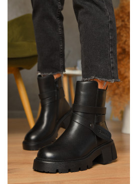 Ботинки женские демисезонные черного цвета на флисе 604-149 207249C Ботинки женские демисезонные черного цвета на флисе 604-149 207249C