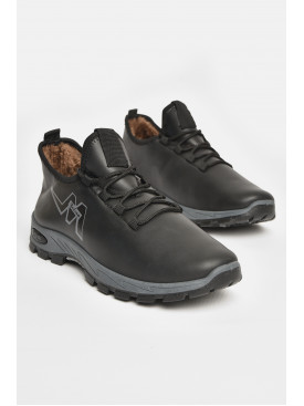 Кросівки чоловічі на штучному хутрі чорного кольору F305 207267C Кросівки чоловічі на штучному хутрі чорного кольору F305 207267C