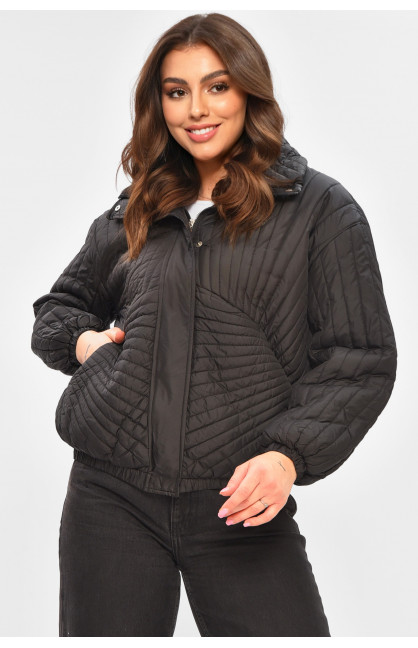 Куртка женская демисезонная черного цвета 1885 207281C Куртка женская демисезонная черного цвета 1885 207281C