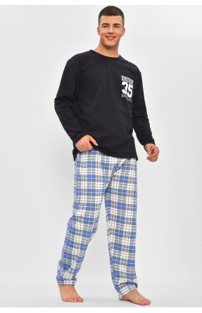 Піжама чоловіча на флісі темно-синього кольору з принтом 15538 207302C Піжама чоловіча на флісі темно-синього кольору з принтом 15538 207302C