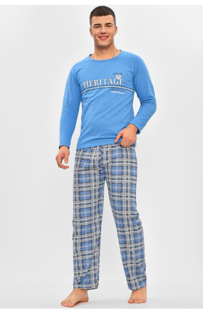 Пижама мужская на флисе синего цвета с принтом 15536 207307C Пижама мужская на флисе синего цвета с принтом 15536 207307C