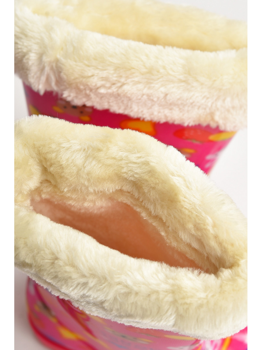 Чоботи резинові для дівчинки бузкового кольору зі зйомним утеплювачем 005-306 207349C