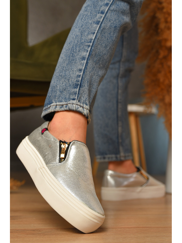 Сліпони жіночі сріблястого кольору 1560302 207433C