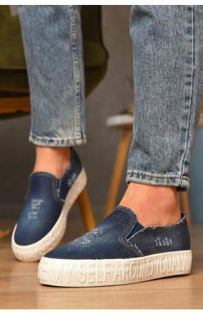 Мокасини жіночі джинсові синього кольору 7-17а 207434C Мокасини жіночі джинсові синього кольору 7-17а 207434C