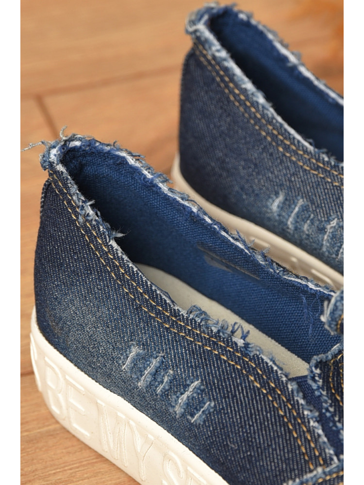 Мокасини жіночі джинсові синього кольору 7-17а 207434C