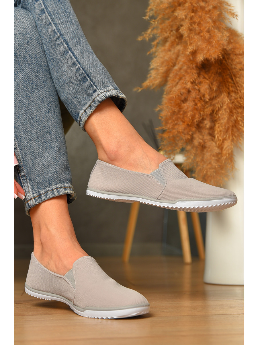 Мокасини жіночі сірого кольору текстиль св601-26 207436C