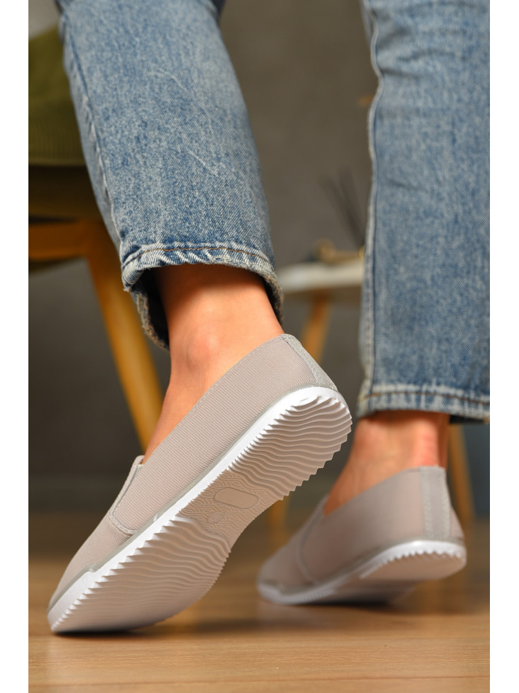 Мокасини жіночі сірого кольору текстиль св601-26 207436C