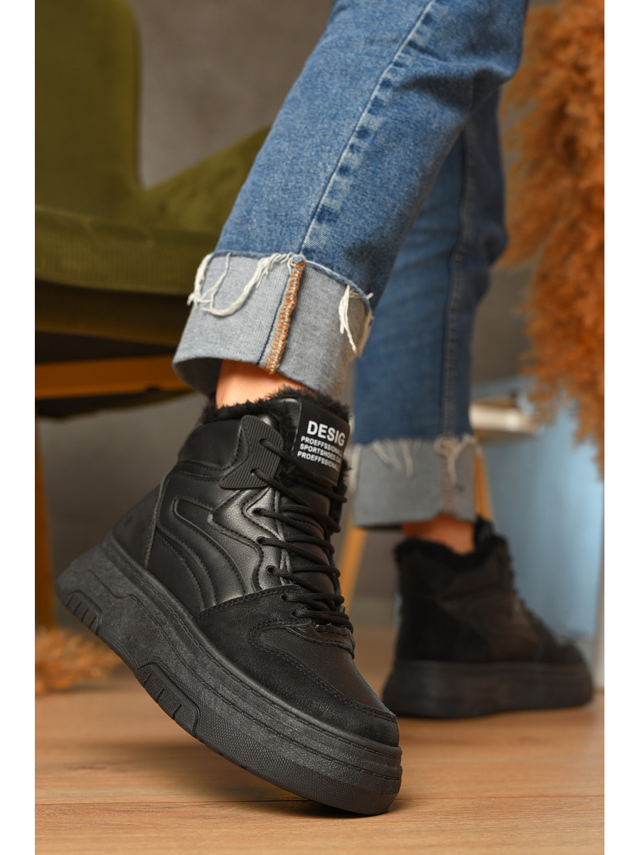 Ботинки женские зимние черного цвета 2024-5-1 207444C