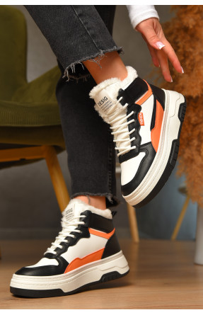 Ботинки женские зимние черно-белого цвета 2024-3-3 207445C Ботинки женские зимние черно-белого цвета 2024-3-3 207445C