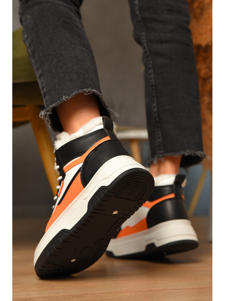 Ботинки женские зимние черно-белого цвета 2024-3-3 207445C