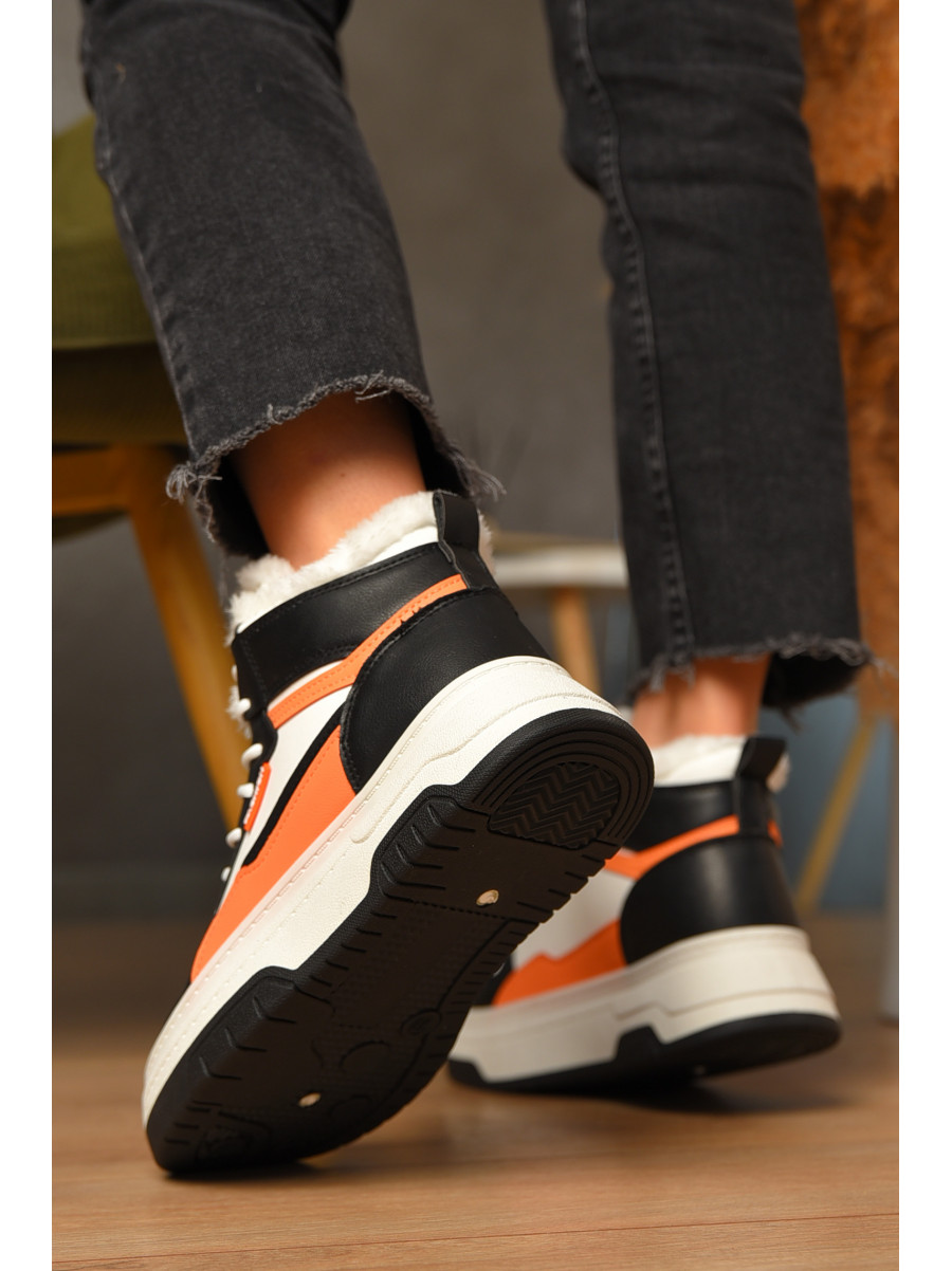 Ботинки женские зимние черно-белого цвета 2024-3-3 207445C