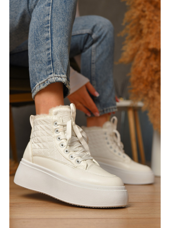 Ботинки женские зимние белого цвета 2024-20-3 207447C