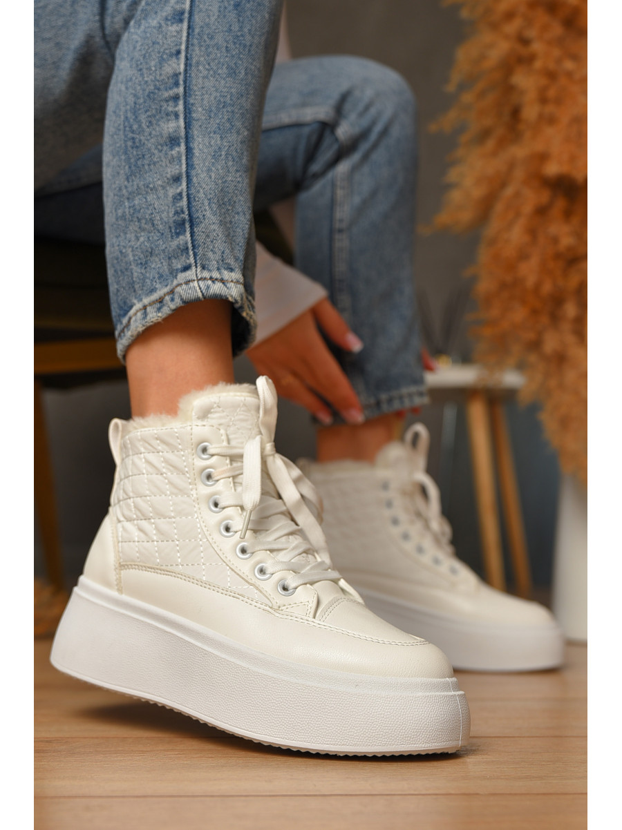 Ботинки женские зимние белого цвета 2024-20-3 207447C