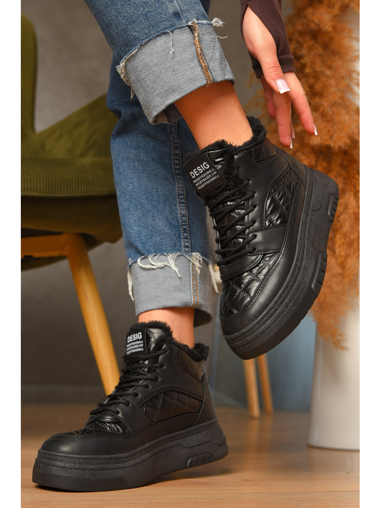 Ботинки женские зимние черного цвета 2024-6-1 207449C