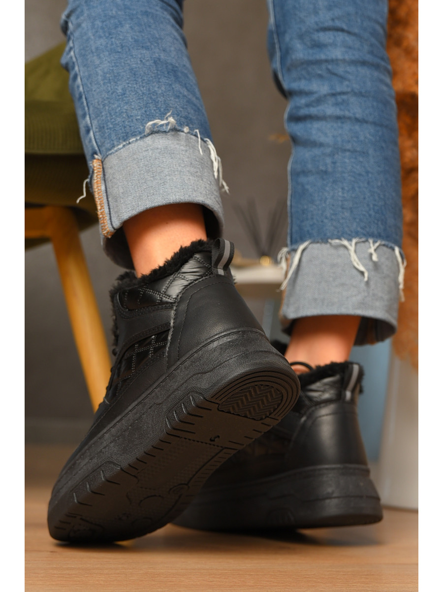 Ботинки женские зимние черного цвета 2024-6-1 207449C