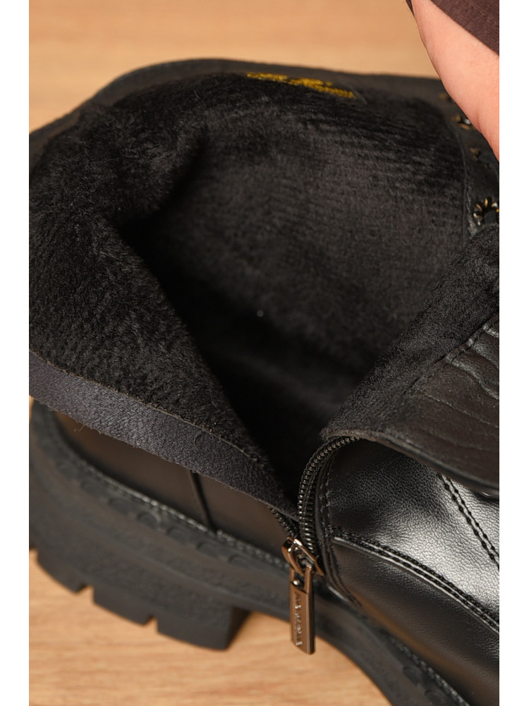 Ботинки женские демисезонные черного цвета на флисе 252 207464C