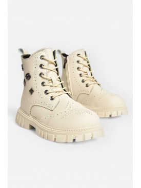 Ботинки детские демисезонные светло-бежевого цвета F810-11 207465C Ботинки детские демисезонные светло-бежевого цвета F810-11 207465C