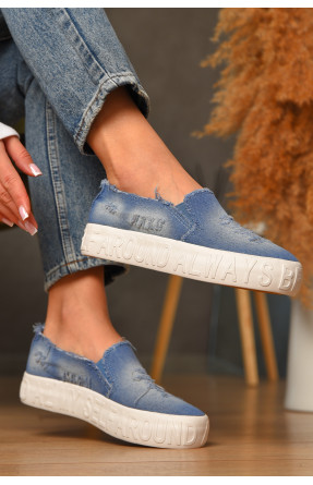 Мокасини жіночі джинсові блакитного кольору 7-17в 207472C Мокасини жіночі джинсові блакитного кольору 7-17в 207472C