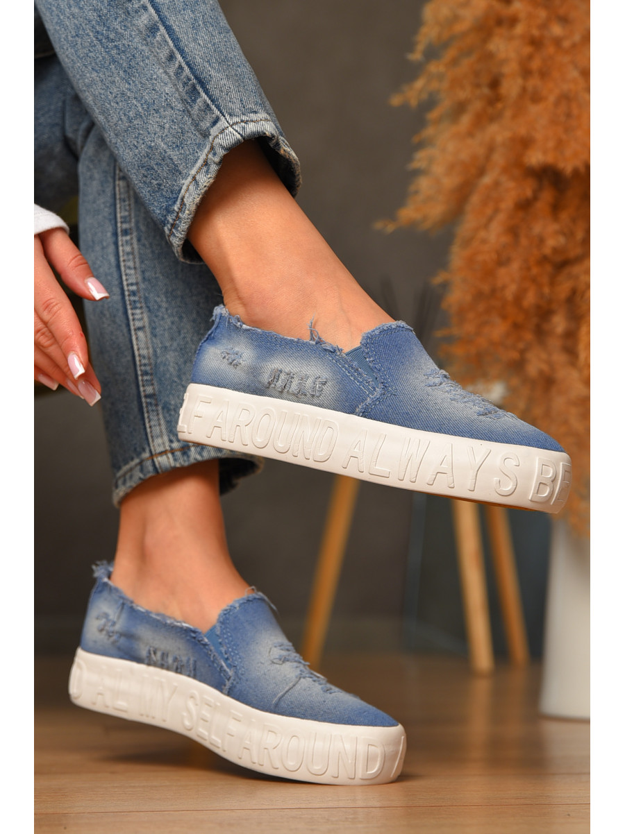 Мокасини жіночі джинсові блакитного кольору 7-17в 207472C