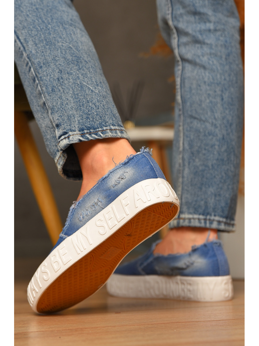 Мокасини жіночі джинсові блакитного кольору 7-17в 207472C