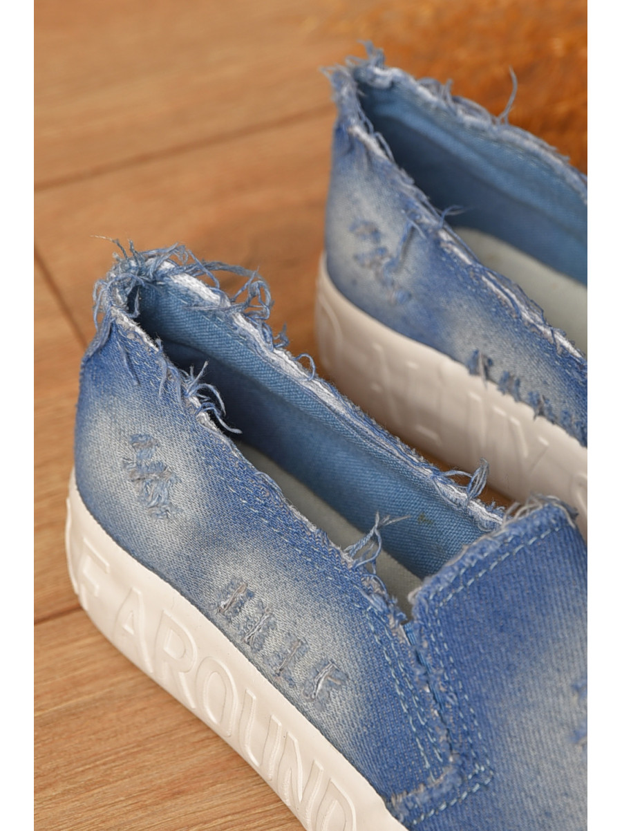 Мокасини жіночі джинсові блакитного кольору 7-17в 207472C