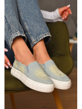 Мокасини жіночі джинсові блакитного кольору z-4 207473C Мокасини жіночі джинсові блакитного кольору z-4 207473C