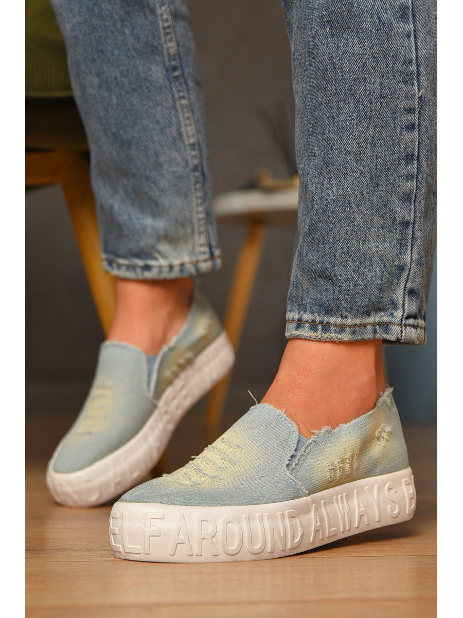 Мокасини жіночі джинсові блакитного кольору z-4 207473C