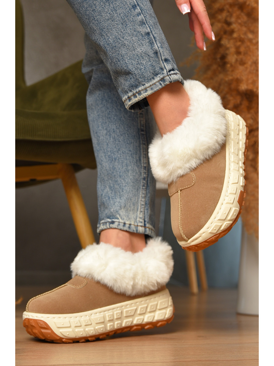 Уггі жіночі на хутрі бежевого кольору MY-16 207486C