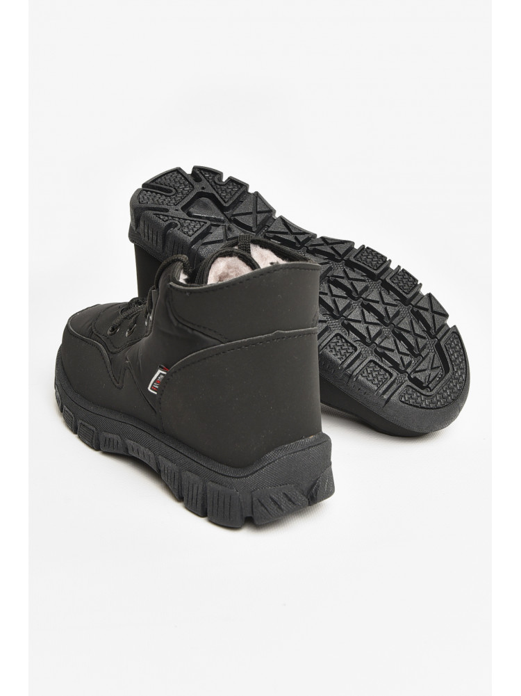 Черевики підліткові зима чорного кольору на шнурівці 207495C