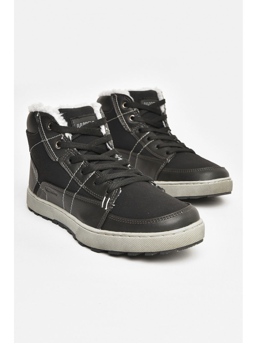 Черевики підліткові зима чорного кольору на шнурівці 3127-1 207508C