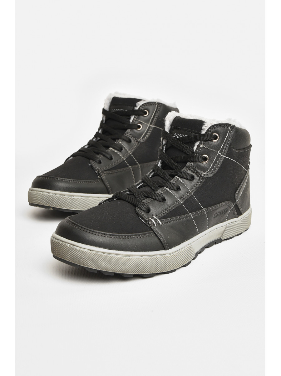 Черевики підліткові зима чорного кольору на шнурівці 3127-1 207508C