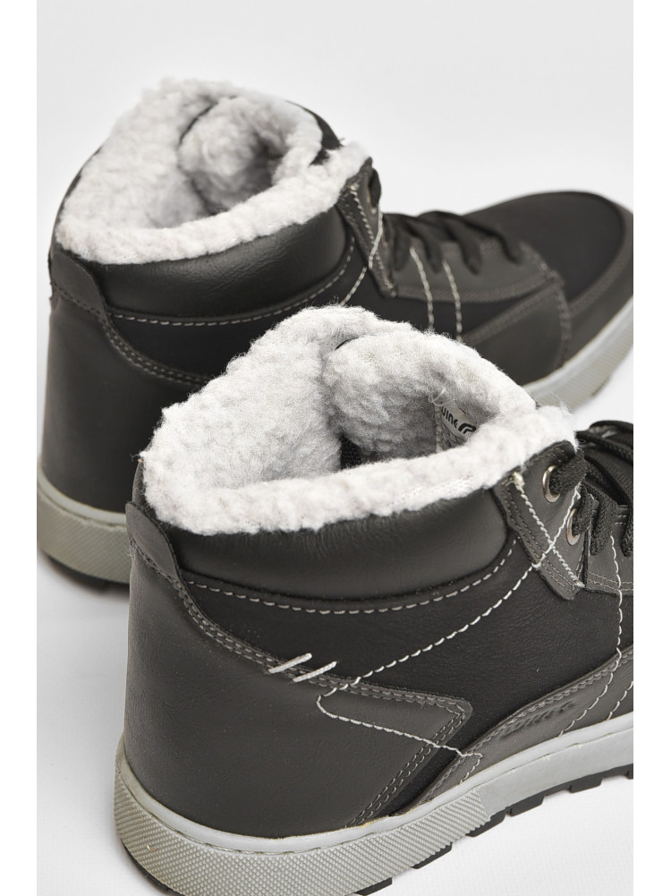 Черевики підліткові зима чорного кольору на шнурівці 3127-1 207508C