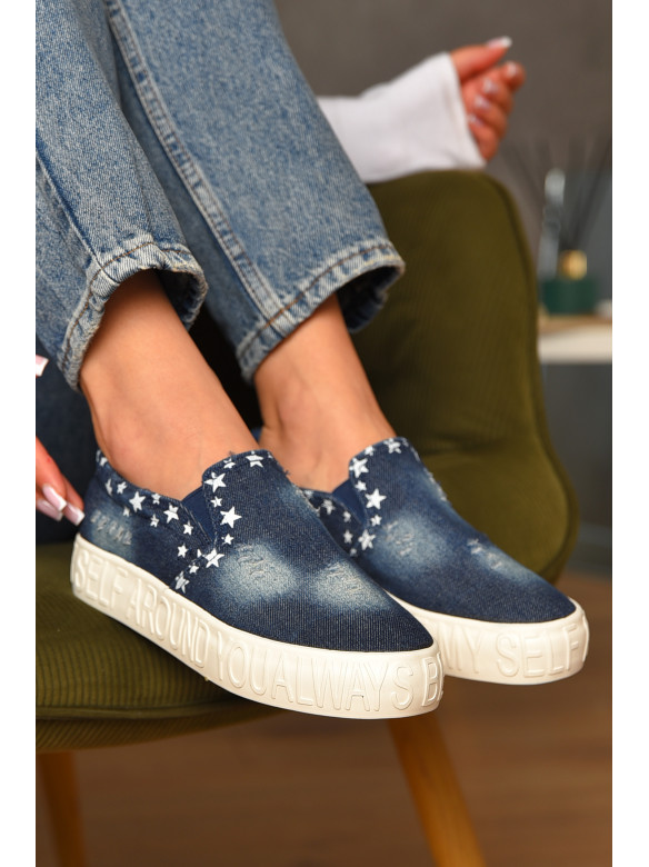 Мокасини жіночі джинсові синього кольору BL-302 207515C