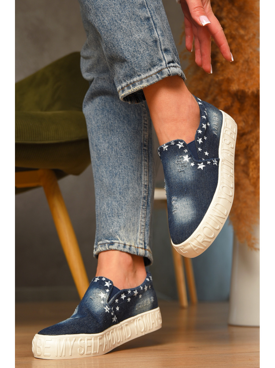 Мокасини жіночі джинсові синього кольору BL-302 207515C