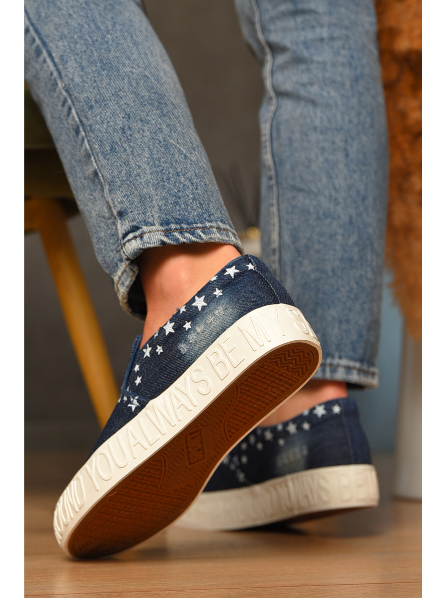 Мокасини жіночі джинсові синього кольору BL-302 207515C