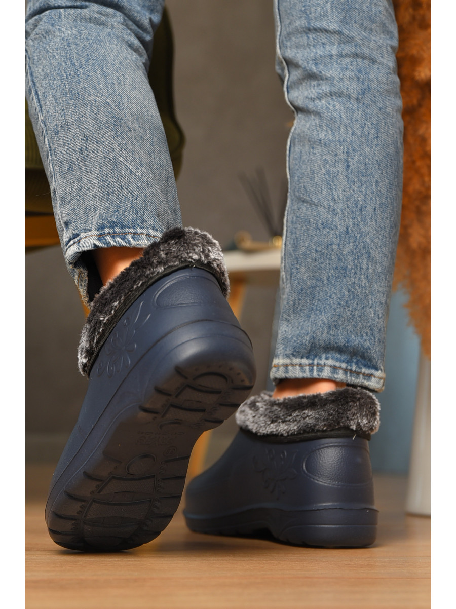 Галоши женские на меху синего цвета Payas квітка 207519C