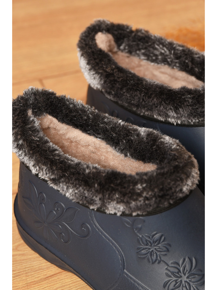 Галоши женские на меху синего цвета Payas квітка 207519C