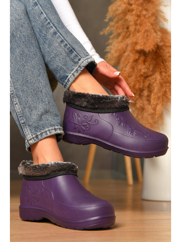 Калоші жіночі на хутрі фіолетового кольору Payas квітка 207520C