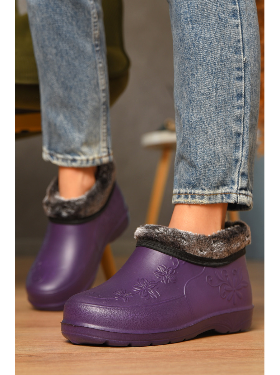 Калоші жіночі на хутрі фіолетового кольору Payas квітка 207520C