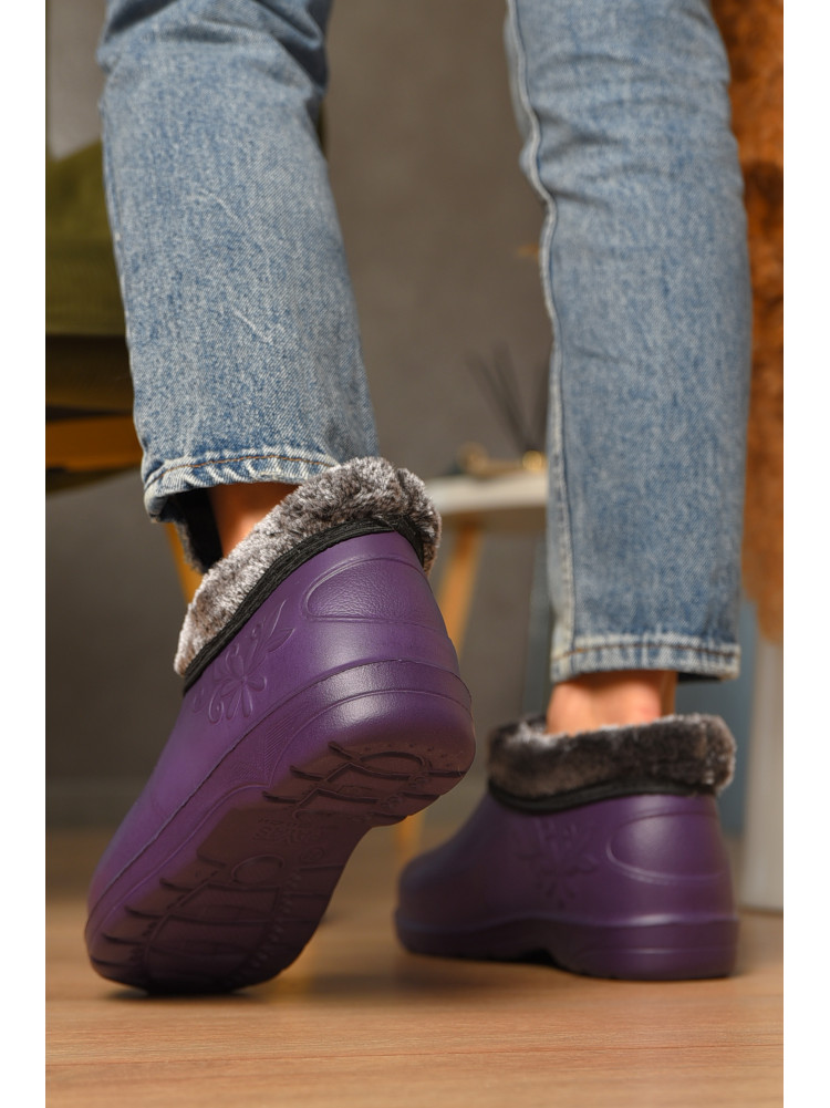 Калоші жіночі на хутрі фіолетового кольору Payas квітка 207520C