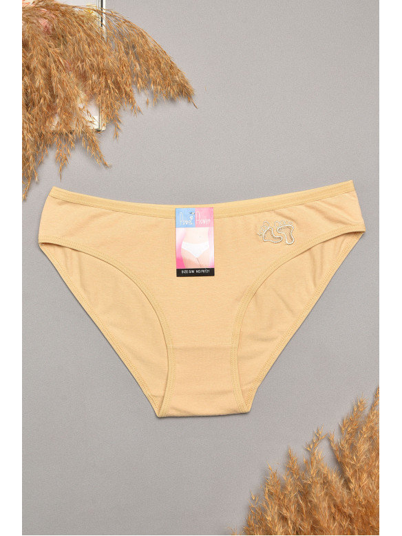 Трусы женские однотонные бежевого цвета 6121 207549C